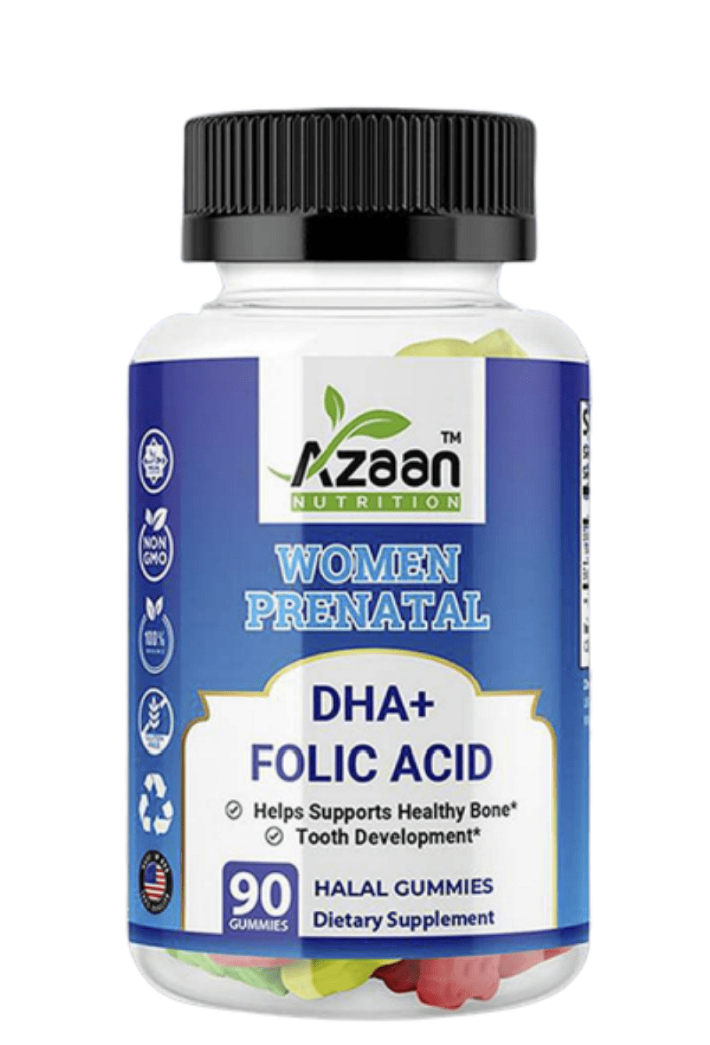Azaan Women Prenatal DHA+ Folic Acid Halal Gummies Dietary Supplement