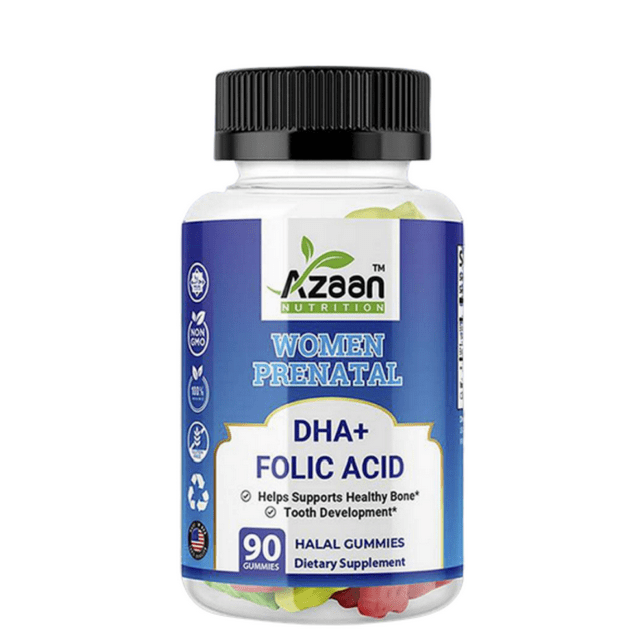 Azaan Women Prenatal DHA+ Folic Acid Halal Gummies Dietary Supplement