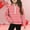 Red, variant on Girls Valentine's Day Zip Up Hoodie Heart Print Pullover with Pocket, Big Kids 6-12, Lightweight Red Pink Half Zip Jacket,Size 5 T