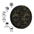 thumbnail image 4 of Salouo Gold Gloss Outline Floral Print Spare Tire Cover 14-17 inch Spare Tire Protector Universal Tough Tire Wheel Cover for Trailer SUV and Truck-17 inch, 4 of 6