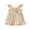 Khaki, variant on BemeyourBBs Kids Toddler Baby Girls Waffle Knit Romper Overalls Shorts Cute Infant Baby Girl Summer Clothes Solid Color Flying Sleeve Square Bow Front Ruffled Flared Jumpsuit