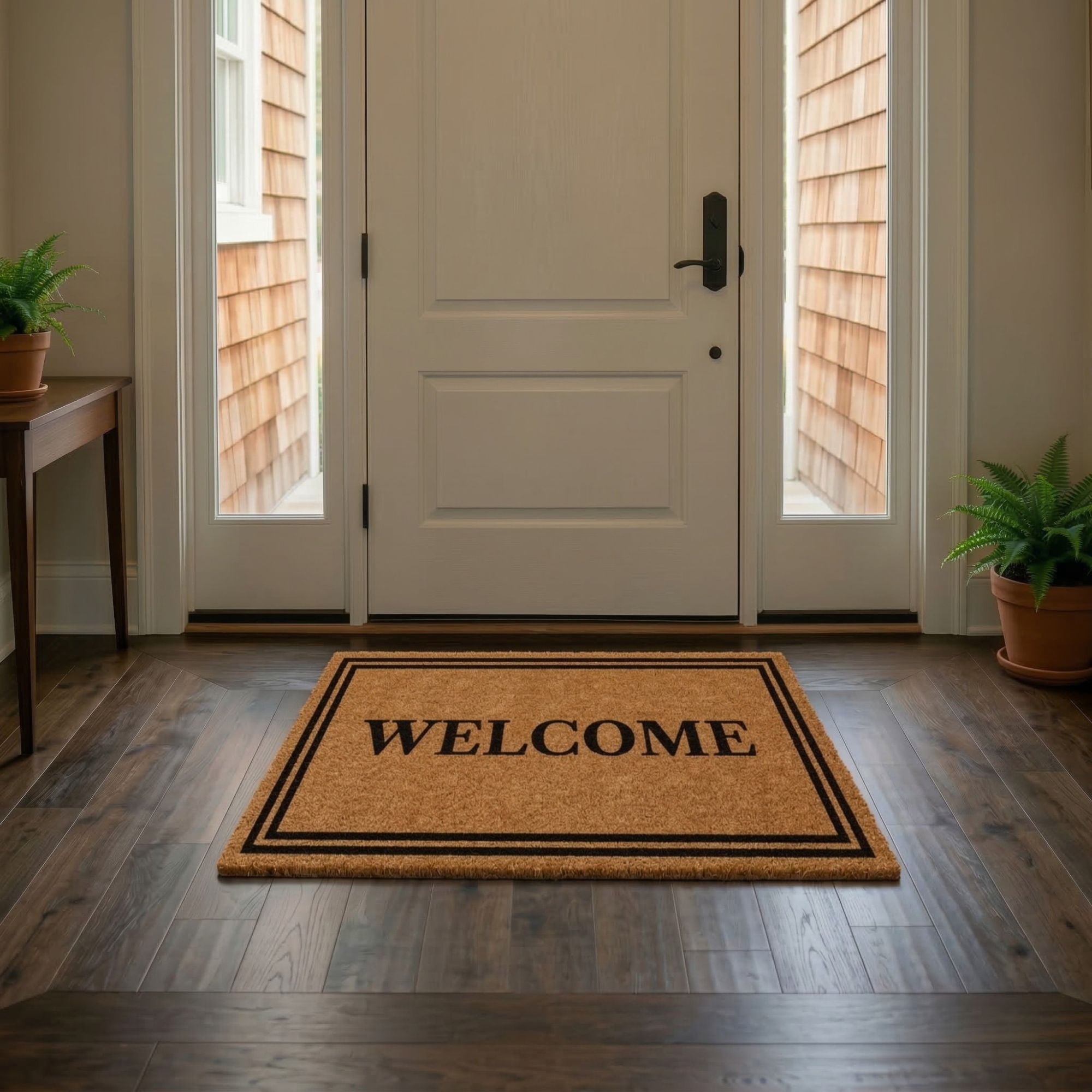 Ottomanson Coir Welcome Mat, Non-Slip Outdoor Doormat, Weather-Resistant, 24" x 36"