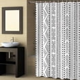 thumbnail image 2 of Fabric Shower Curtain, Boho Black Polk Dot Geometric Striped Farmhouse Style Bathroom Curtain with 12 Hooks Waterproof No Bad Odor Machine Washable Bath Curtains for Bathroom, Spa Room, 72"x72", 2 of 6