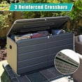thumbnail image 3 of Domi Outdoor 200 Gallon Resin Deck Box, Waterproof and UV-Resistant, Large Outdoor Lockable Storage Bin for Patio Cushions, Pool Supplies, Garden Tools, and Delivery Storage, 3 of 8