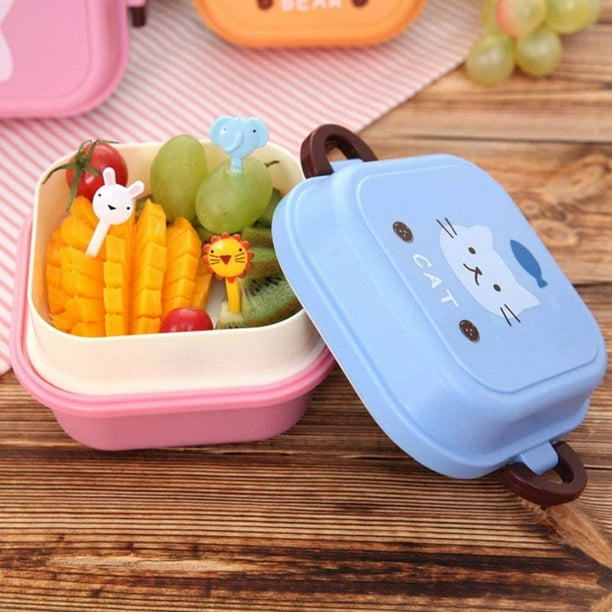 Lunch box for kids boys girls cartoon 2-layer lunch box breakfast box  children's room office snack box simple portable food box for camping  school hiking trips picnic 