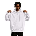 thumbnail image 2 of Mens Zip Up Hoodies Oversized Fleece Long Sleeve Drop Shoulder Hooded Sweatshirt Trendy Vintage Streetwear White L, 2 of 9