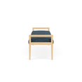 thumbnail image 2 of Pemberly Row Waiting Reception 3 Seat Bench Wood Frame in Blue, 2 of 5