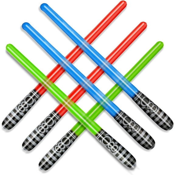 Novelty Place Inflatable Light Saber Sword Toys Set for Party Favors, 30 Inches (Pack of 6)