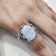 thumbnail image 4 of Blue Lace Agate Mens Ring, Silver Jewelry, 925 Silver Ring, Father's Day, AAA Natural Agate, Birthstone Ring, Heavy Mens Ring, Spiritual Healing Gemstone, Christmas, Plain Mens Ring, 4 of 7