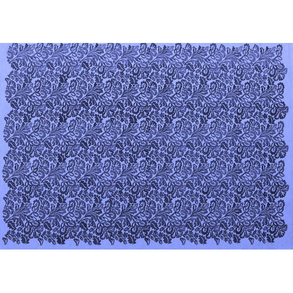 Ahgly Company Machine Washable Indoor Rectangle Abstract Blue Contemporary Area Rugs, 4' x 6'