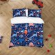 thumbnail image 3 of 3D Cartoon Azul Dinosaurio Hoja Funda de edredón Set Ropa de Cama Set Funda Nórdica, 3 of 3