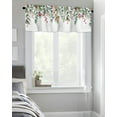 thumbnail image 3 of Rdsfhsp Christmas Cardinal Valance Kitchen Cafe Curtains,Berry Green Eucalyptus Leaves Rod Pocket Valances,White Short Curtain Window Valances for Bedroom Bathroom Living Room 54x18in, 3 of 5