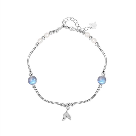 925 Sterling Silver Bracelets for Women, Fashion Adjustable Slider Unique S925 Bracelet Jewelry For Wedding Gifts Fishtail Style