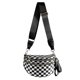 thumbnail image 1 of Bandolera MEISEY a cuadros en blanco y negro para mujer, 1 of 6