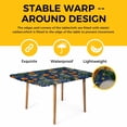 thumbnail image 4 of Orange Blue Spring Floral Table Cloths for 6 Foot Rectangle Tables, Vintage Botanical Summer Flower Patio Waterproof Elastic Fitted Tablecloths, Washable Rectangular Table Cover for Camping, 4 of 8