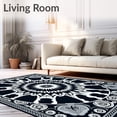 thumbnail image 2 of ODIKA 2'x3' Machine Washable Non-Slip Area Rug, Boho Starburst Arrangement with Decorative Medallion High Traffic Rug with Pad, Black, 545632, 2 of 8