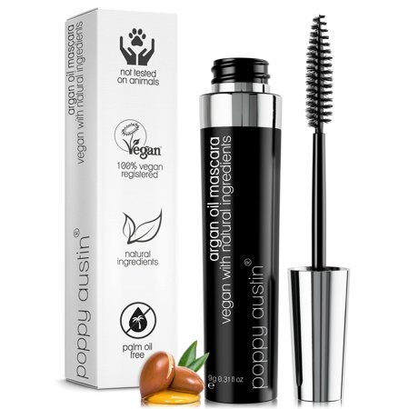 Poppy Austin Mascara - Organic Mascara, Natural Mascara, Vegan Mascara, Paraben-Free, Cruelty-Free Mascara - Hypoallergenic Mascara Lengthening & Volumizing with Argan Oil - 0.31 Fl Oz (Black) C40