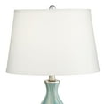 thumbnail image 4 of 360 Lighting Coastal Accent Table Lamp with Table Top Dimmer 22" High Blue Gray Glazed Glass White Fabric Tapered Drum for Bedroom (Color May Vary), 4 of 9