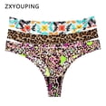 thumbnail image 2 of ZXYOUPING Panties Sexy sin costuras para mujer G-String tanga Low-Rise talla grande tanga lencería ropa interior de leopardo de algodón Crotch Thongpangjing, 2 of 4