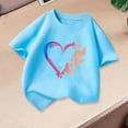 thumbnail image 1 of Rbaofujie Girls' Short Sleeve Shirts Kids Crewneck T-Shirts Summer Tops Basic Tees, 1 of 5