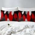 thumbnail image 3 of Erosebridal Housse de Couette Moderne Abstraite Simple, Literie Art Aquarelle Taille Simple, Rouge Noir, Réversible 2 Pcs (Sans Couette), 3 of 7