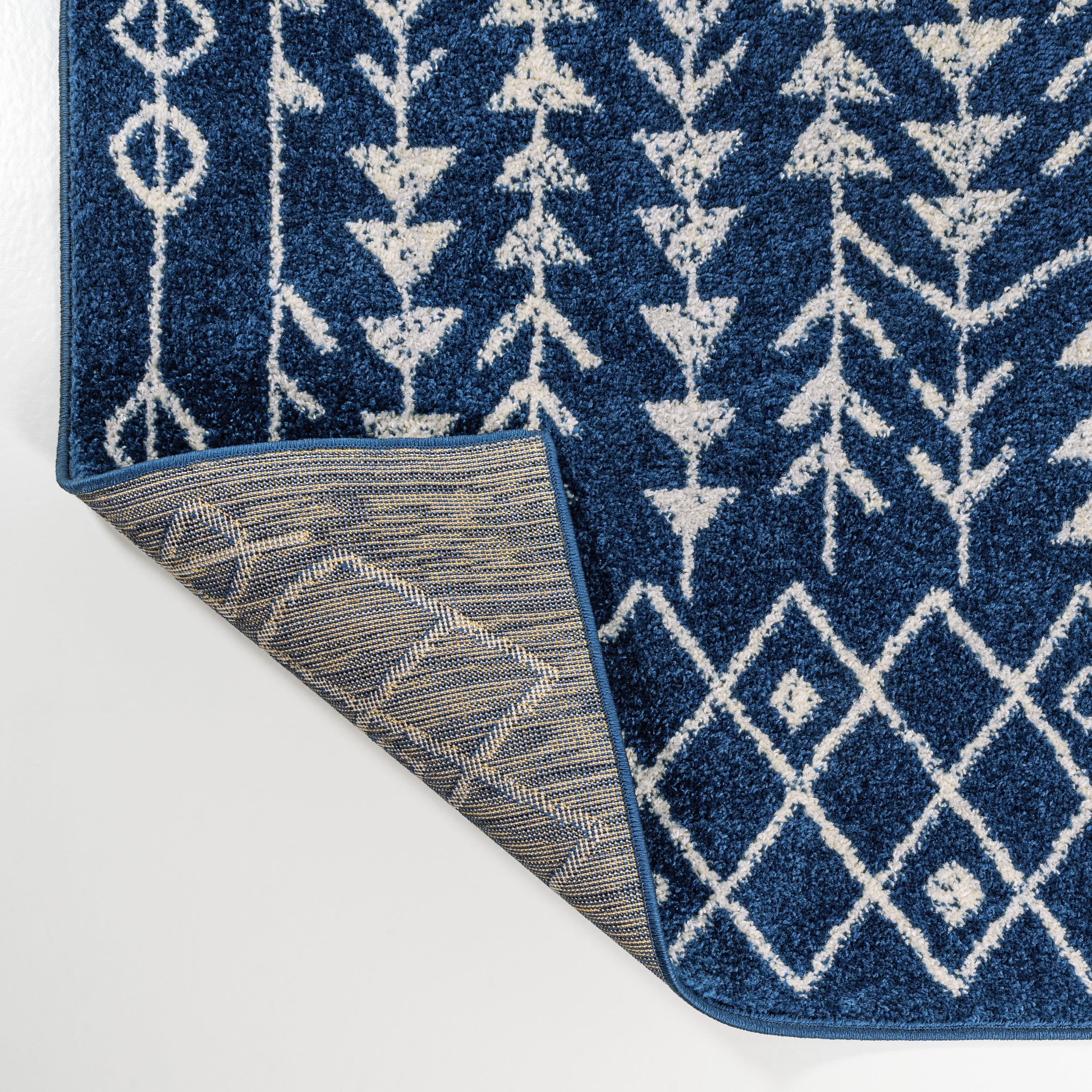 JONATHAN Y MOROCCAN HYPE 5 x 8 Area Rug, Ziri Moroccan Geometric - Navy/Cream, MOH210D-5