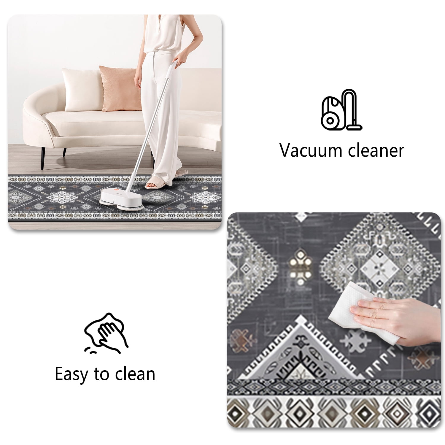 TECHVIDA Kitchen Rugs 2 Piece,Kitchen Mats for Floor,Washable Non Slip Kitchen Runner Rug,Farmhouse Hallway Doormat for Holiday Home Decor