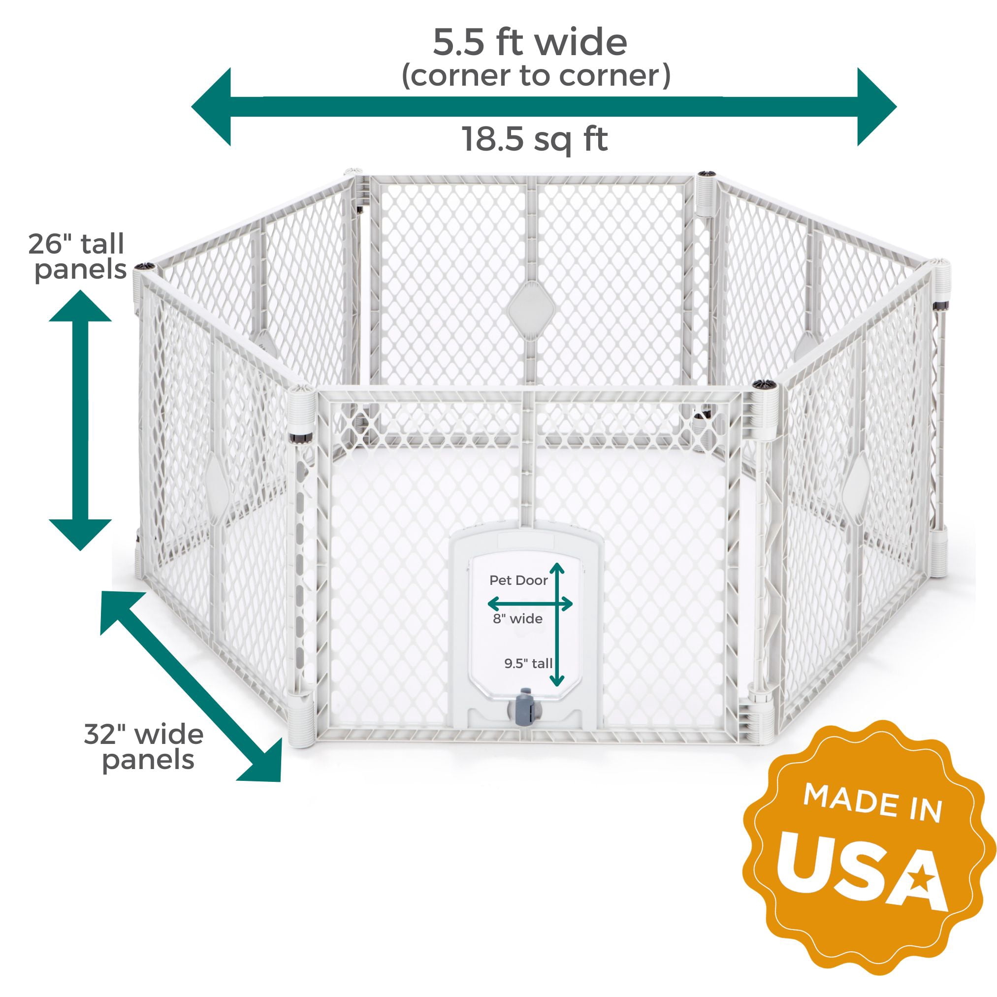 North States MyPet Petyard Passage Yard for Pets, Gray Plastic