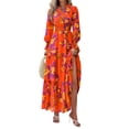 thumbnail image 1 of Vestido PRETTYGARDEN Maxi Floral de Manga Larga con Escote en V Talla Grande, 1 of 8