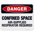 thumbnail image 1 of Danger Confined Space Air-Supplied Respirator Required Sign, OSHA Danger Sign, 24x30 Reflective Aluminum EGP, 1 of 1