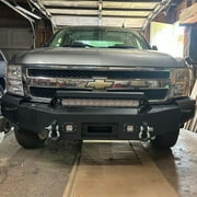 Vijay Compatible with 2007-2008-2009-2010-2011-2012-2013 Chevrolet Silverado 1500 Front and Rear Bumper with Winch Seat and Spotlights and D-Rings