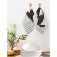 thumbnail image 2 of Cute Cats Kitchen Dish Towels for Drying Dishes Set of 4, Modern Abstract Ink Painting Gray Striped Waffle Weave Microfiber Hand Tea Bathroom Towels Quick Dry & Absorbent Towel 12x12, 2 of 7