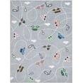 thumbnail image 2 of Well Woven Kids Rugs Traffic Modern Grey Printed Distressed Machine Washable 3'3" x 5' Area Rug, 2 of 7
