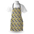 thumbnail image 4 of Abstract Apron, Grunge Toned Circles with Murky Vertical Stripes Brushstroke Graphic, Unisex Kitchen Bib with Adjustable Neck for Cooking Gardening, Adult Size, Charcoal Grey Mustard, by Ambesonne, 4 of 4