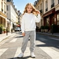 thumbnail image 2 of JIAYUE Girls 2 Piece Outfits Baggy Raglan Long Sleeve Solid Color Hoodies With Pocket Sweatpants Sets For Back To School,11-12 Years, 2 of 4
