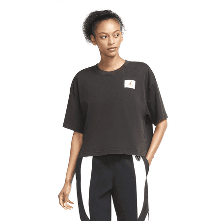 Women's Jordan Black Short-Sleeve Boxy T-Shirt - M