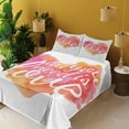 thumbnail image 4 of Ambesonne Saying Fitted & Top Sheet Set with Shams, Watercolor Splash, Red Fuchsia, 4 of 8