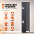 thumbnail image 3 of Sapital 2 Door Metal Locker, Heavy-Duty Storage Locker with Hook, Storage Cabinet for Home, Office, Gym, Workshop, Gray, 3 of 7