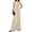 Beige, variant on Summer Sleeveless Women Womens Vest Sets V-neck Vest Blazer & Wide Leg Pants