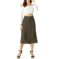 thumbnail image 2 of MODA NOVA Juniors Peasant Elastic Waist A-Line Printed Midi Skirt, 2 of 6