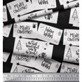 thumbnail image 3 of Soimoi Black Rayon Fabric Tree & Merry Christmas Text Printed Fabric 1 Yard 56 Inch Wide, 3 of 3