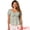 Light Green, variant on Women's Floral Neck Ruffle Peasant Top Blouse M White