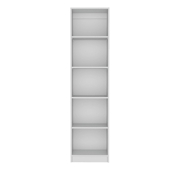 Knubmt 5 Shelves Open Bookcase Book Storage Rack Display for Home, Office, Kitchen, White