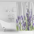 thumbnail image 2 of Lavender Flower Shower Curtain - Waterproof Fabric, Purple Washable Curtain Sets with Hooks, 36 x 72 Inch, Ideal for Romantic and Relaxing Bath Decor, Adds a Touch of Calm, 2 of 6