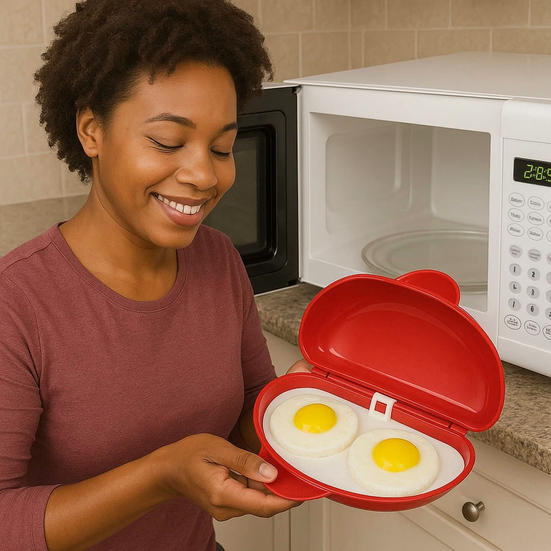 CIRCLE- Microwave Egg Cooker Scrambled Egg Poacher For Sandwiches & Omelets – Bpa-Free