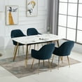 thumbnail image 4 of AVAWING Accent Arm Chairs Upholstered Velvet Dining Chairs Set of 4, Golden Legs, Indoor, Blue, 4 of 7