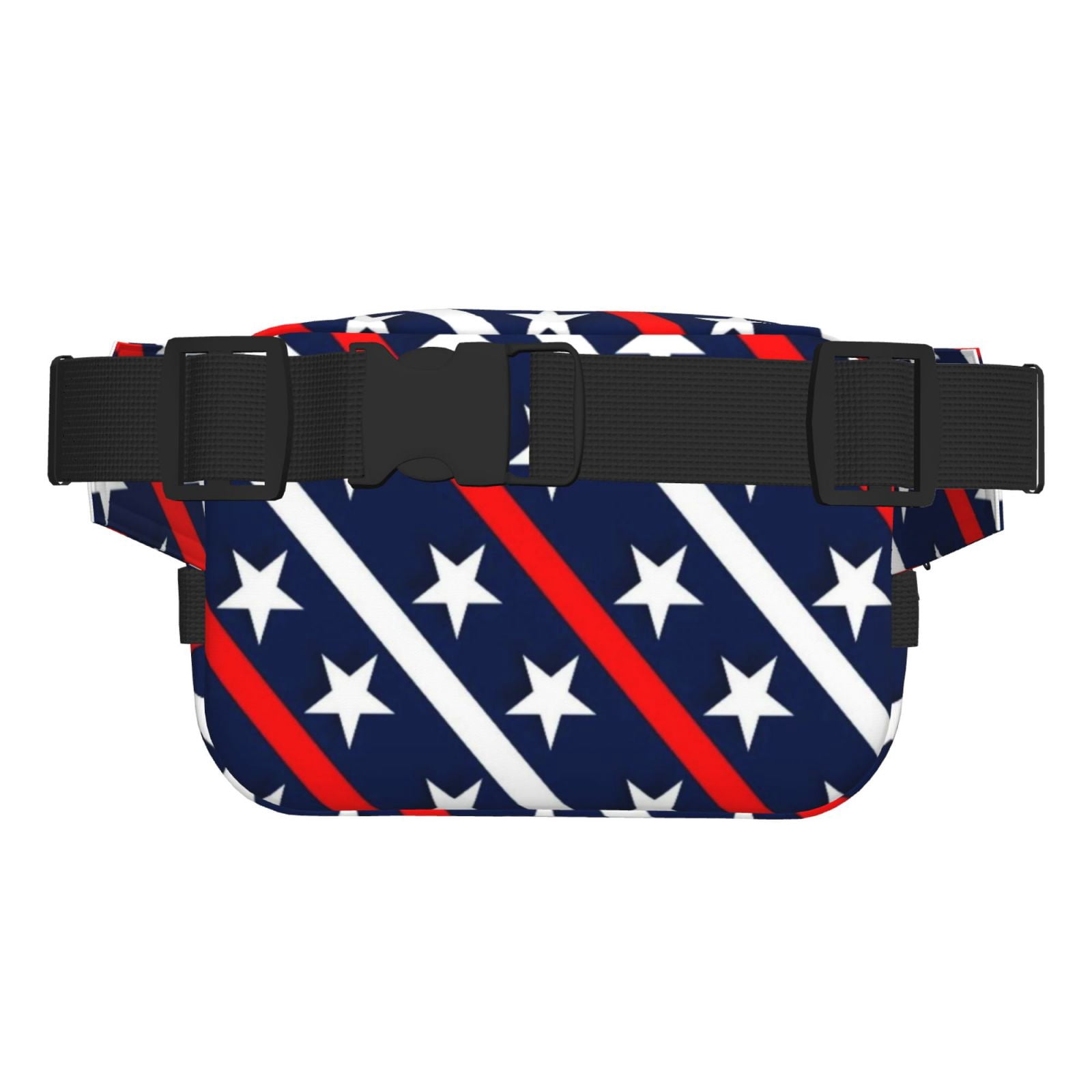 Picia Patriotic Star Print Square Double-Layer Waist Bag Mini Adjustable Waist Belt Bag Exercise Running Travel Hiking