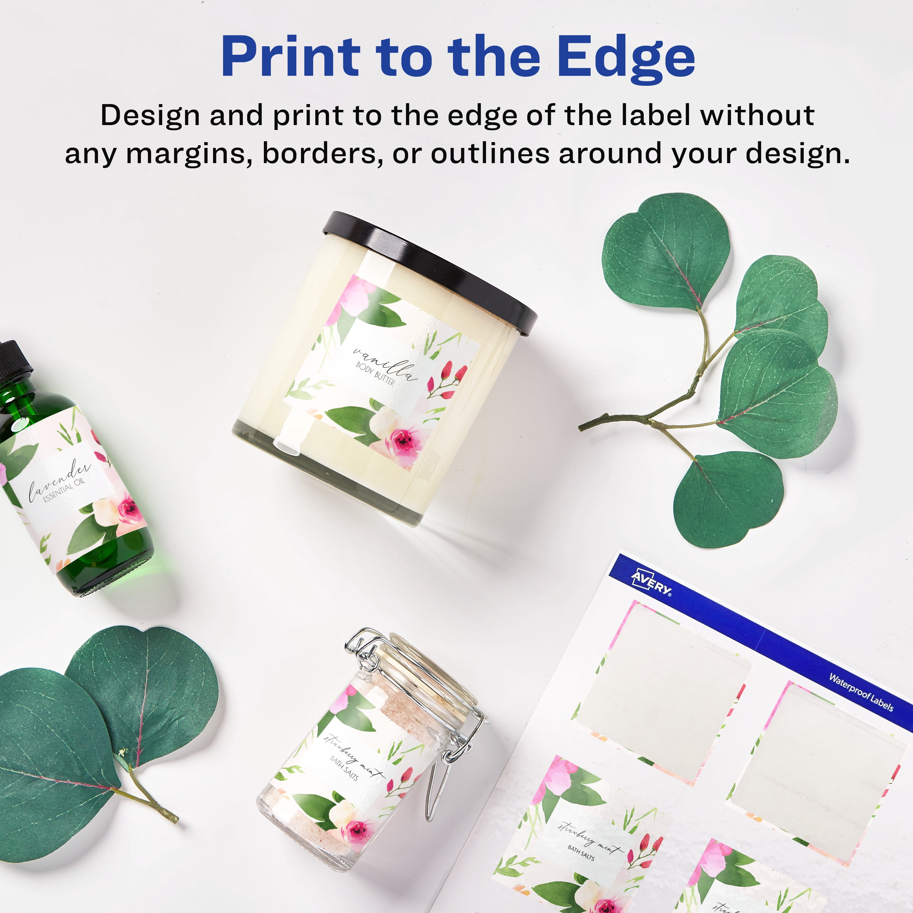 Avery Glossy White Square Labels, 1.5" x 1.5", 200 Total