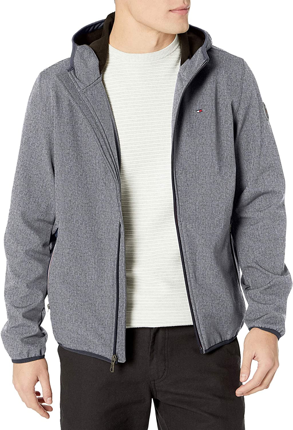 tommy hilfiger men's hooded performance fleece jacket