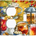 thumbnail image 2 of Metal Light Switch Wall Plate Outlet Cover (Coffee Tea Party Kettle Mocha Espresso Drinks - Single Duplex Single Toggle), 2 of 2